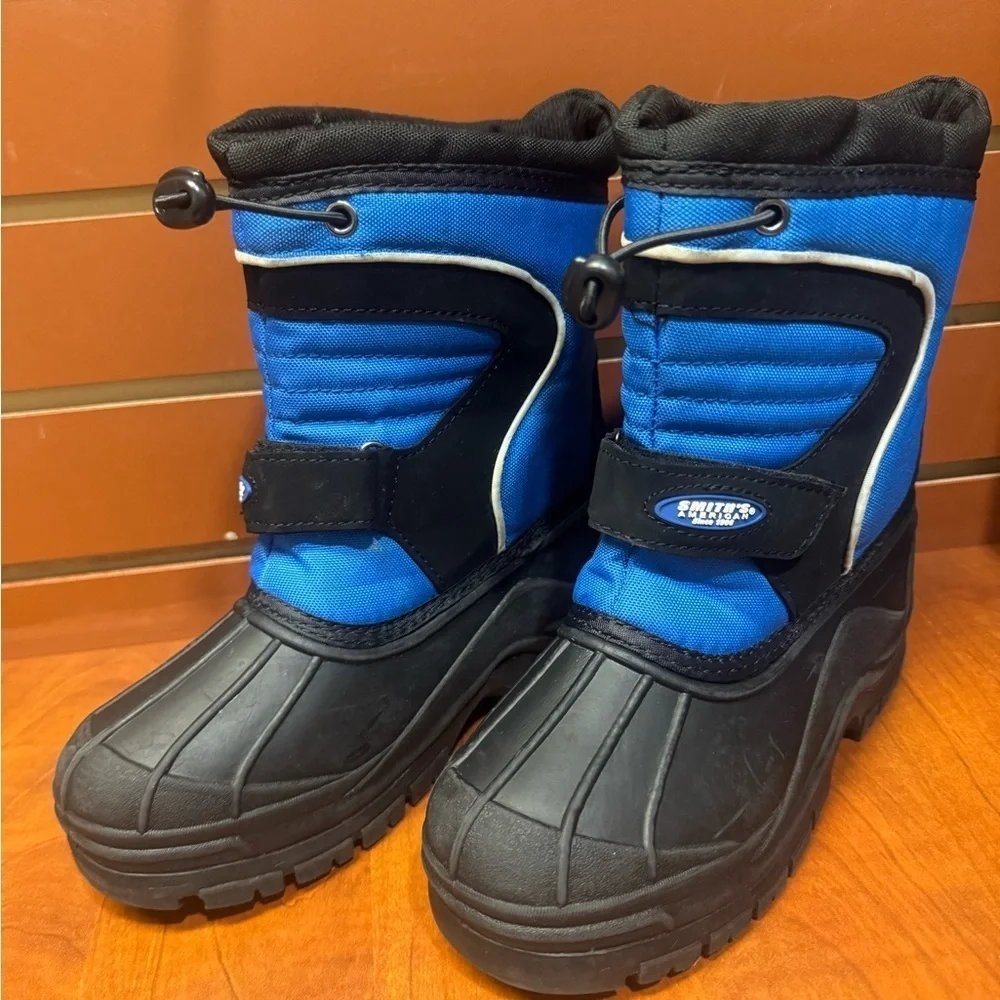 Blue and Black Kids Winter Boots